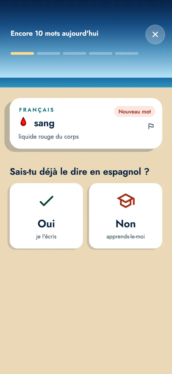 Un nouveau mot en séance